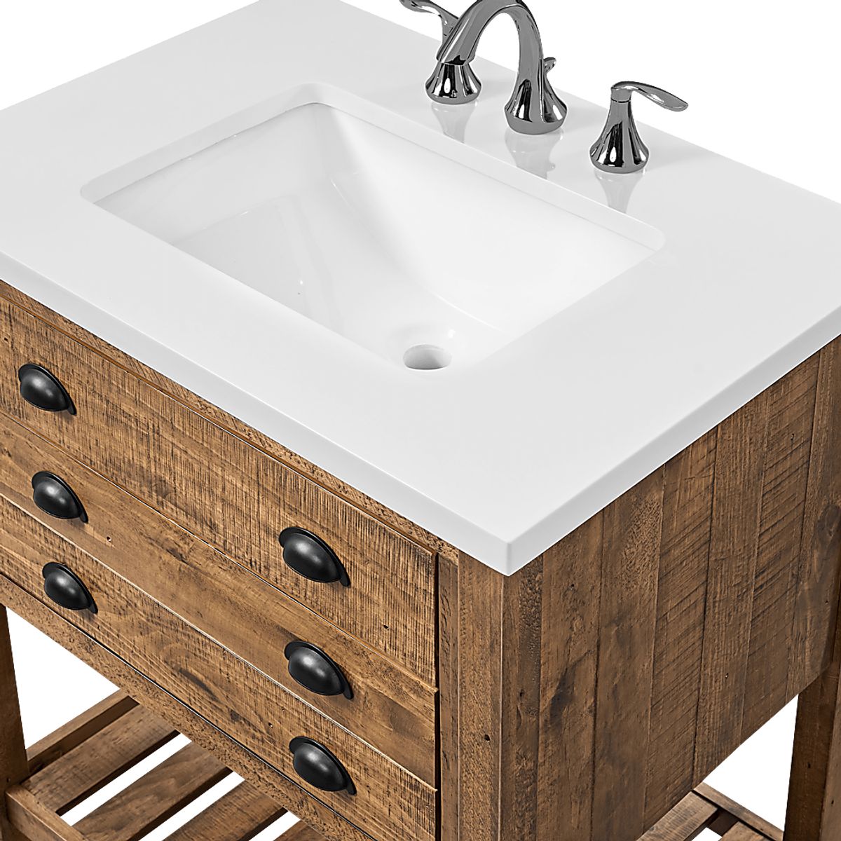 Anaar Brown Dark Wood Bathroom Vanity | Rooms to Go