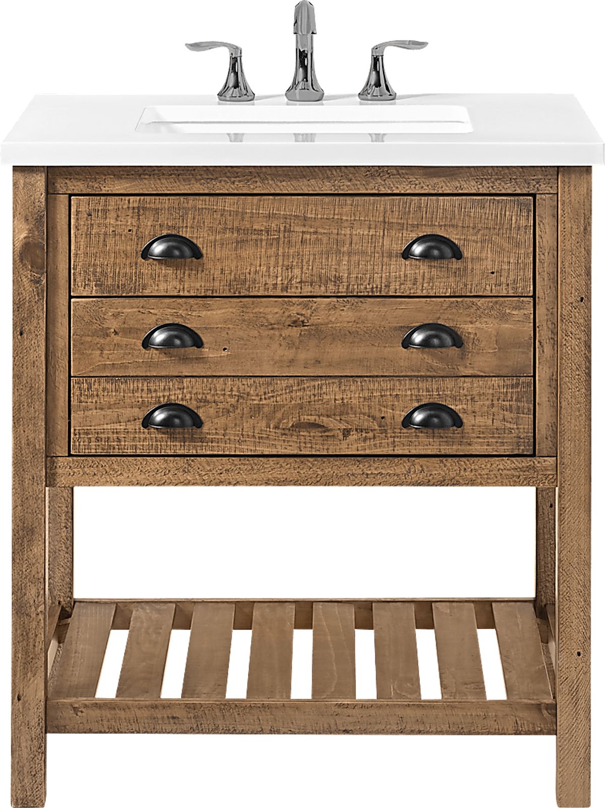 Anaar Brown Dark Wood Bathroom Vanity | Rooms to Go
