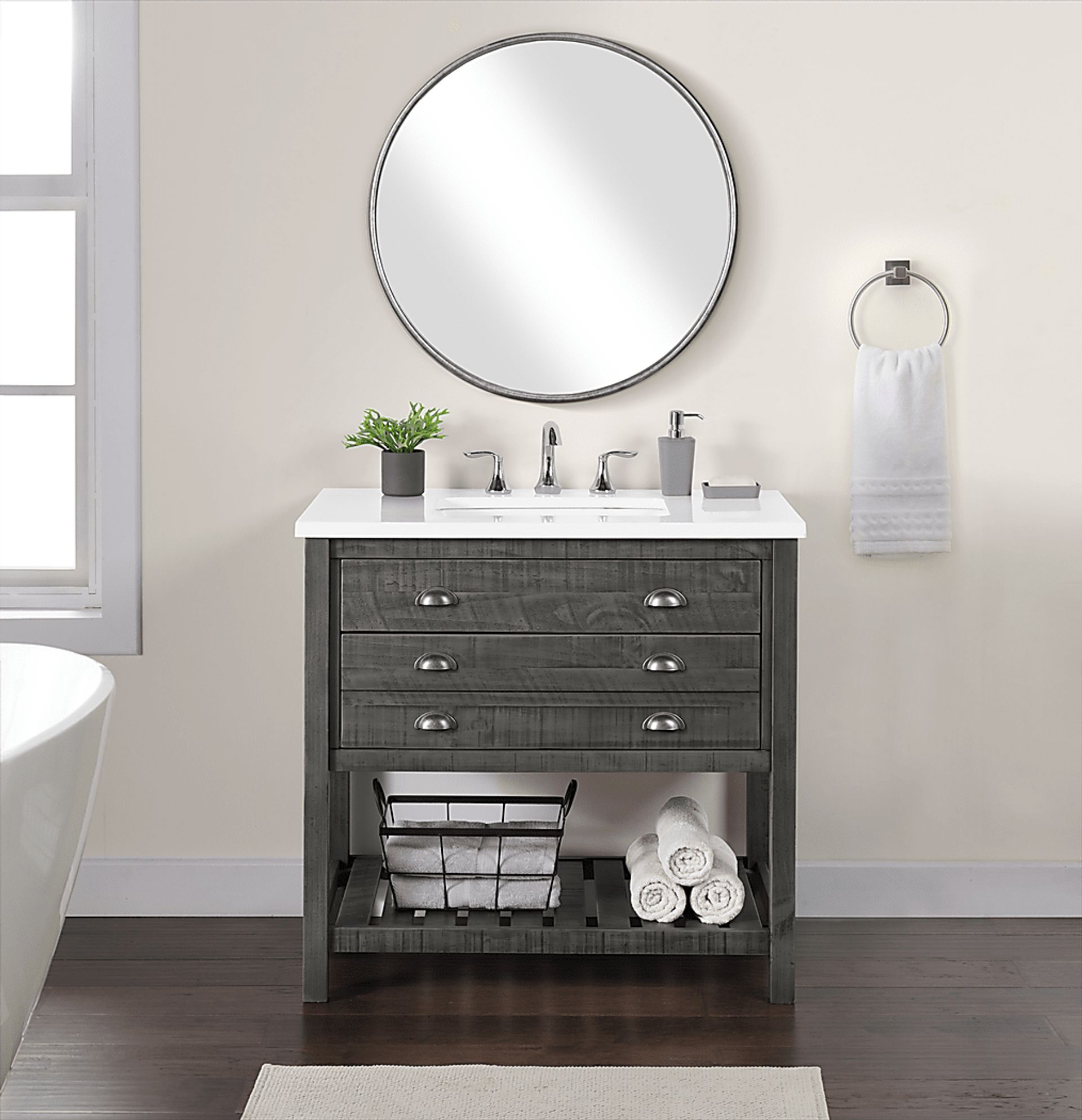 Anaar Gray Bathroom Vanity - Image 2