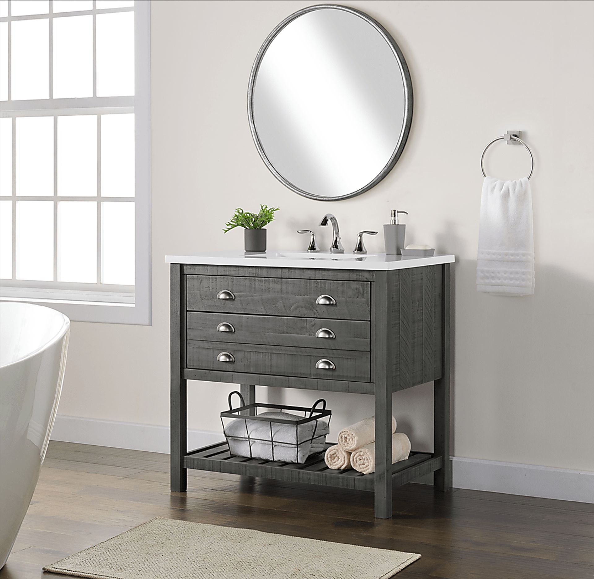 Anaar Gray Bathroom Vanity - Image 3