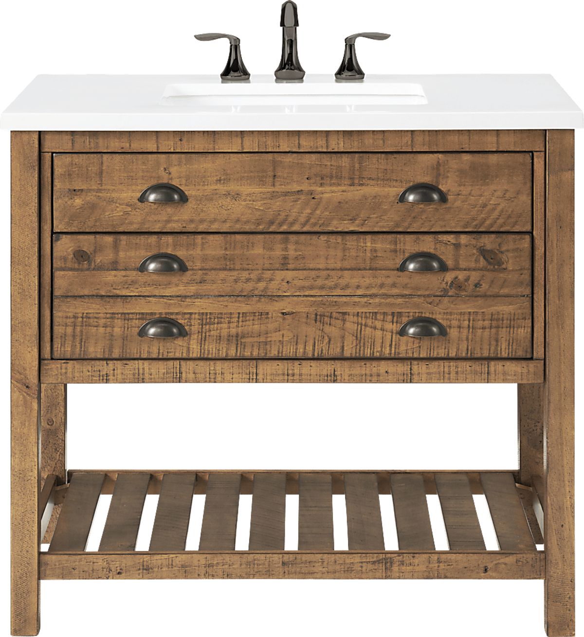 Anaar Brown Dark Wood Bathroom Vanity | Rooms to Go