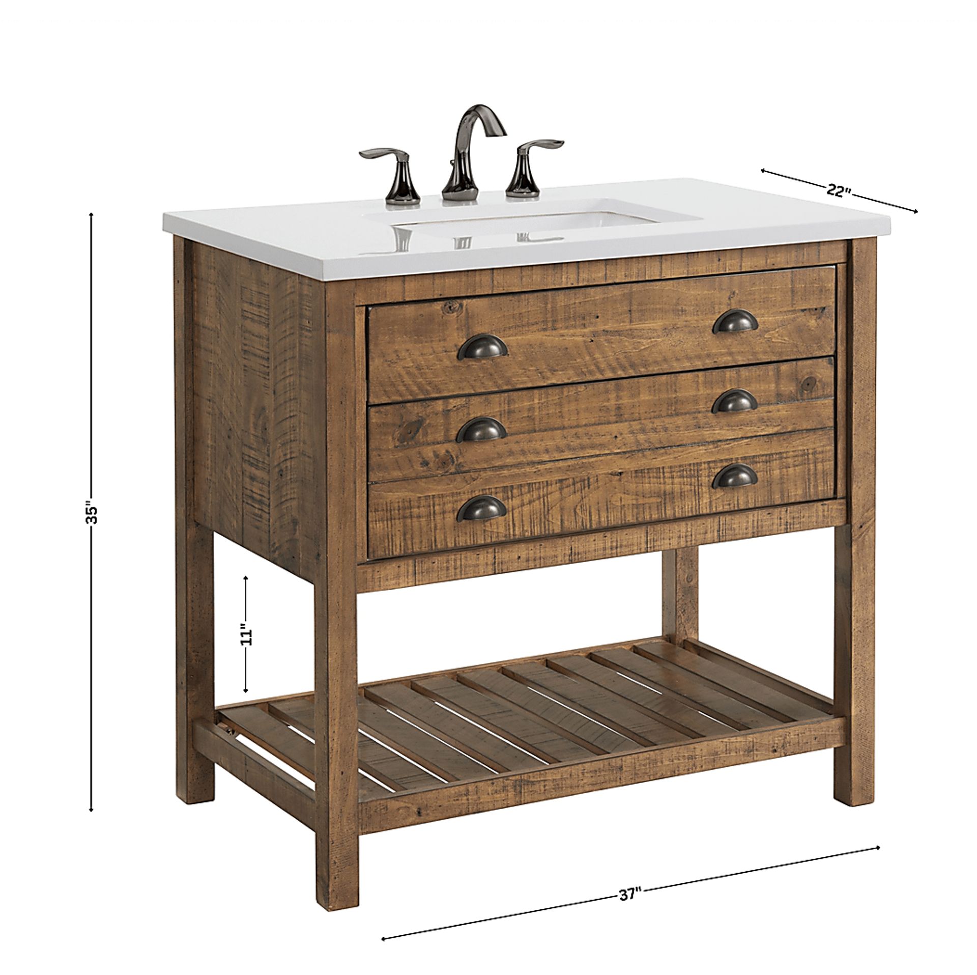 Anaar Natural Brown Bathroom Vanity - Image 5