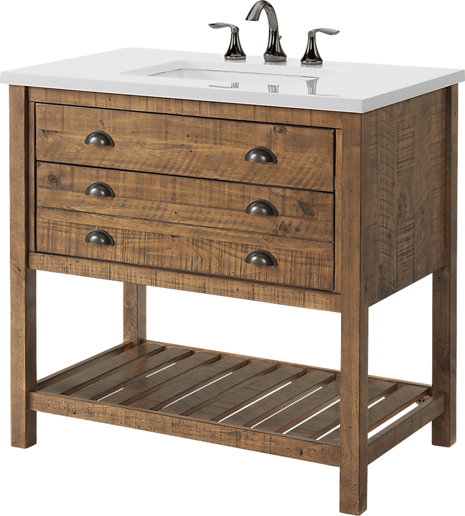 Anaar Natural Brown Bathroom Vanity - Image 1