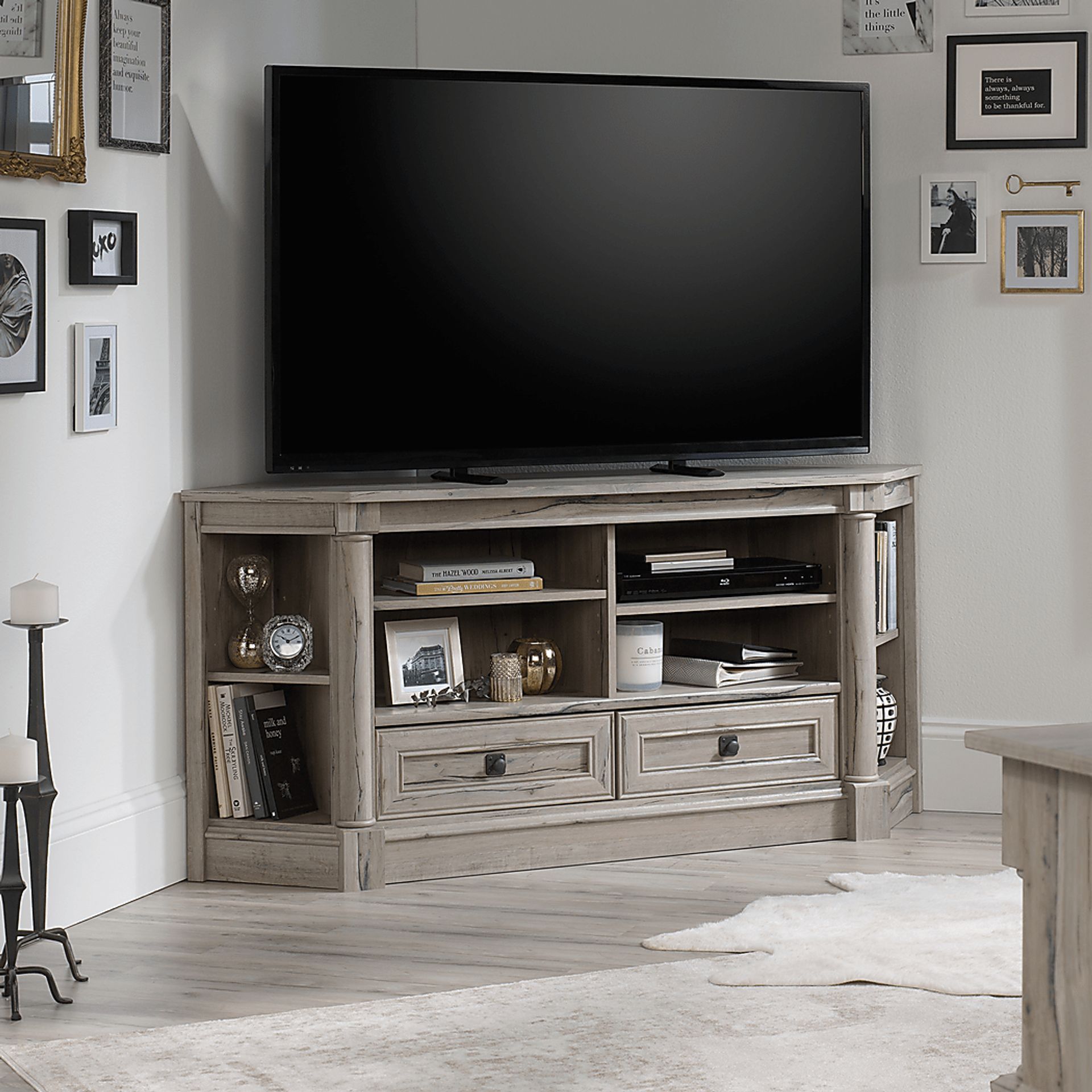 Anacacho Gray 61.5 in. Corner Console - Image 2