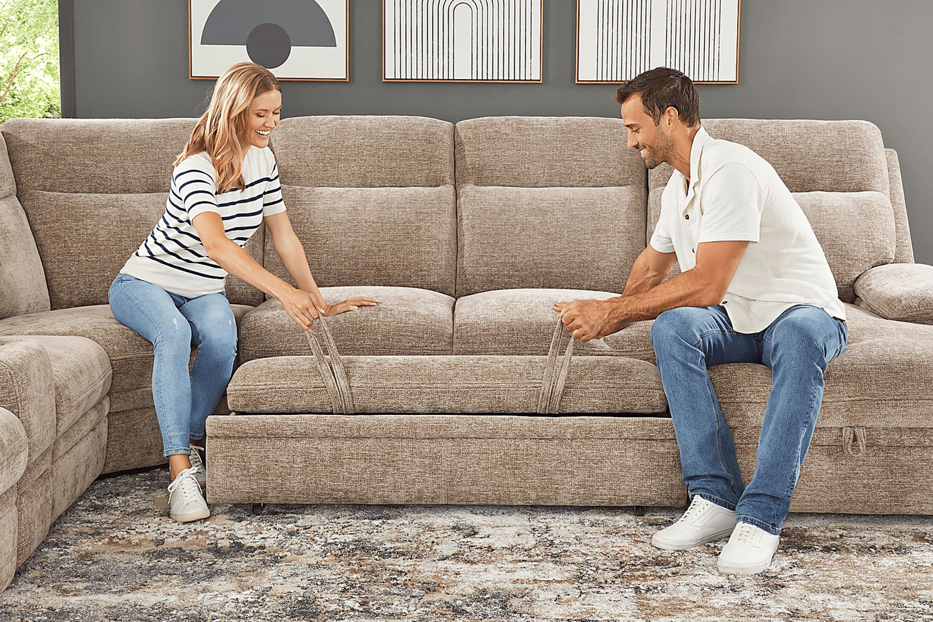 Anaheim Latte 5 Pc Dual Power Reclining Sectional - Image 8