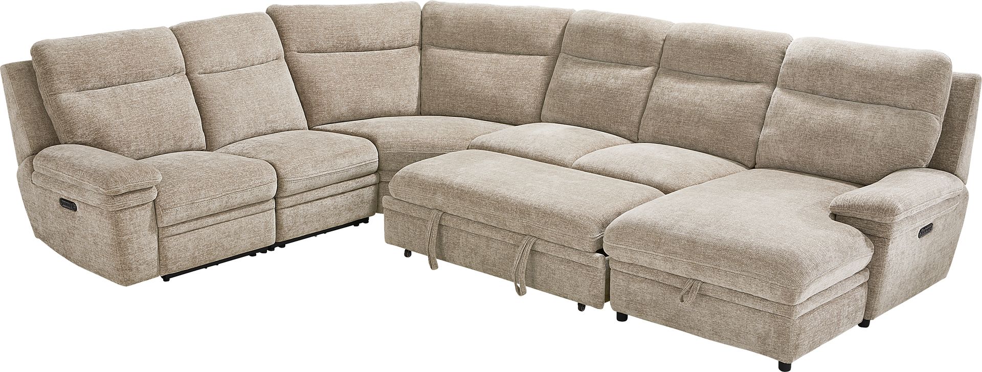 Anaheim Latte 5 Pc Dual Power Reclining Sectional - Image 3