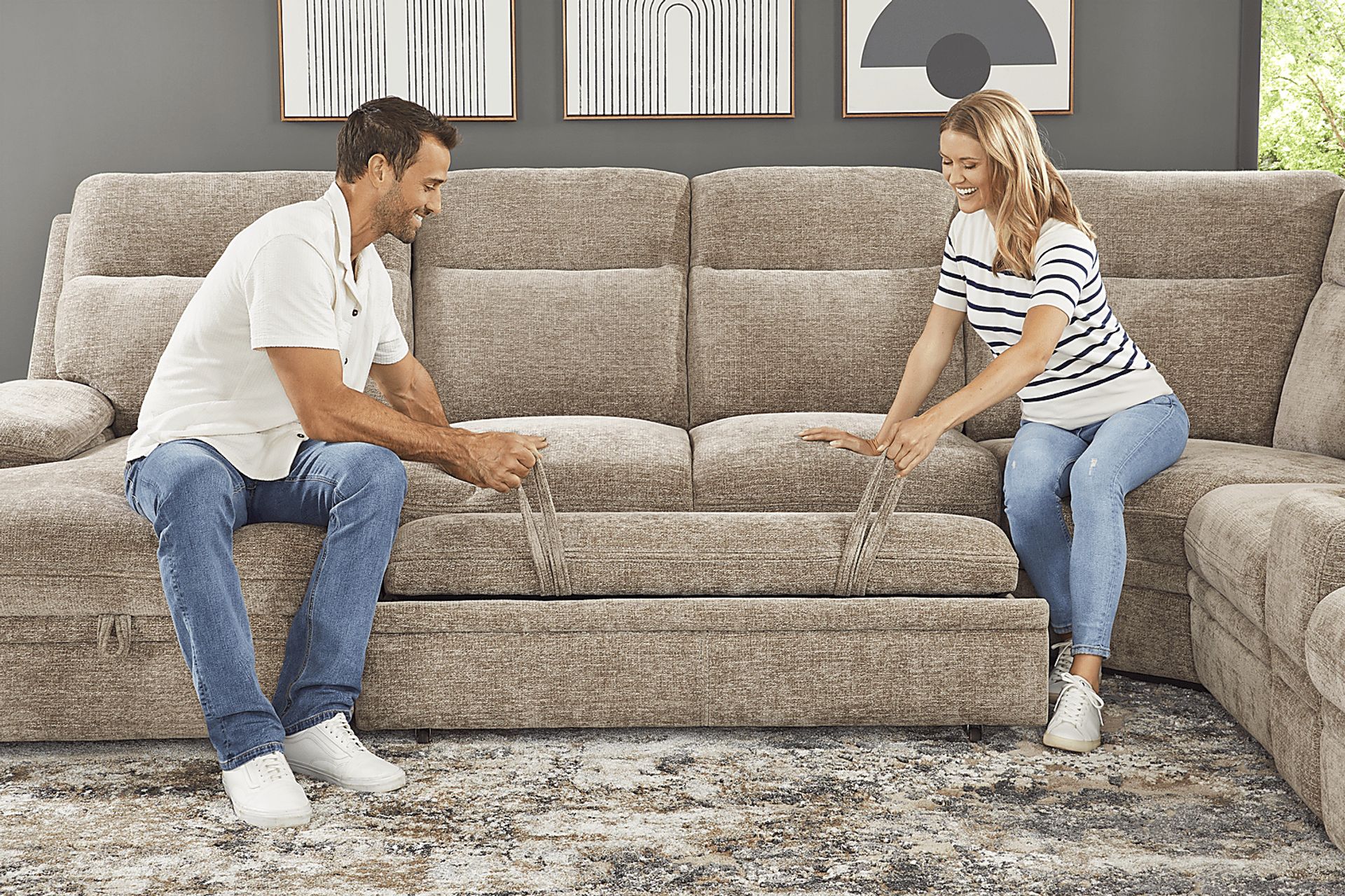 Anaheim Latte 5 Pc Dual Power Reclining Sectional - Image 8