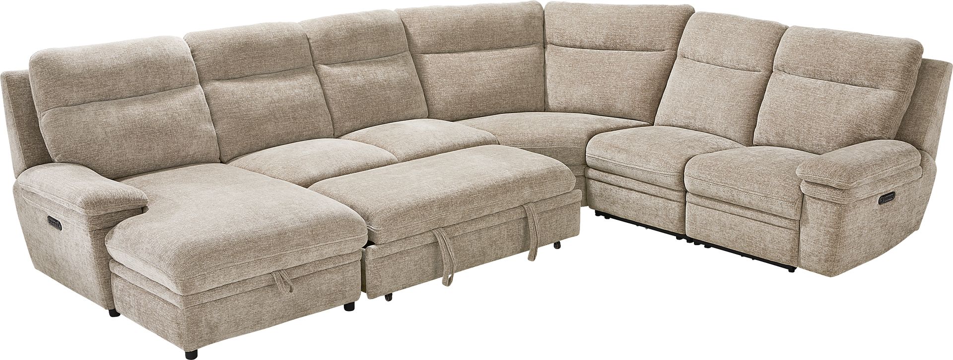 Anaheim Latte 5 Pc Dual Power Reclining Sectional - Image 3