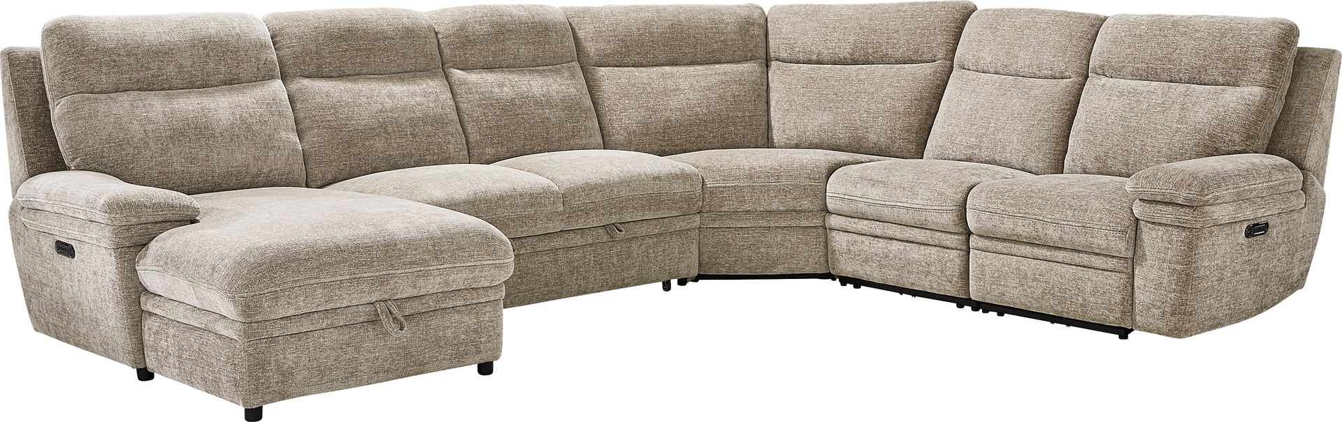 Anaheim Latte 5 Pc Dual Power Reclining Sectional - Image 1