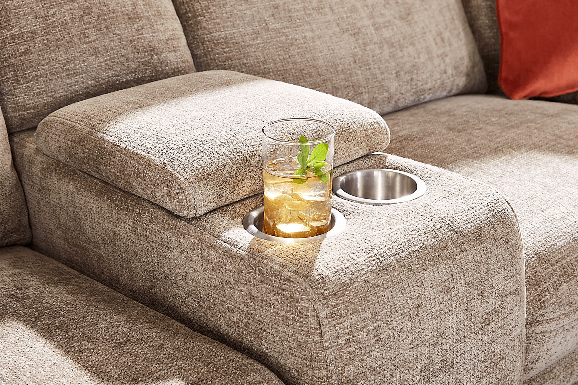 Anaheim Latte 6 Pc Dual Power Reclining Sleeper Sectional - Image 10