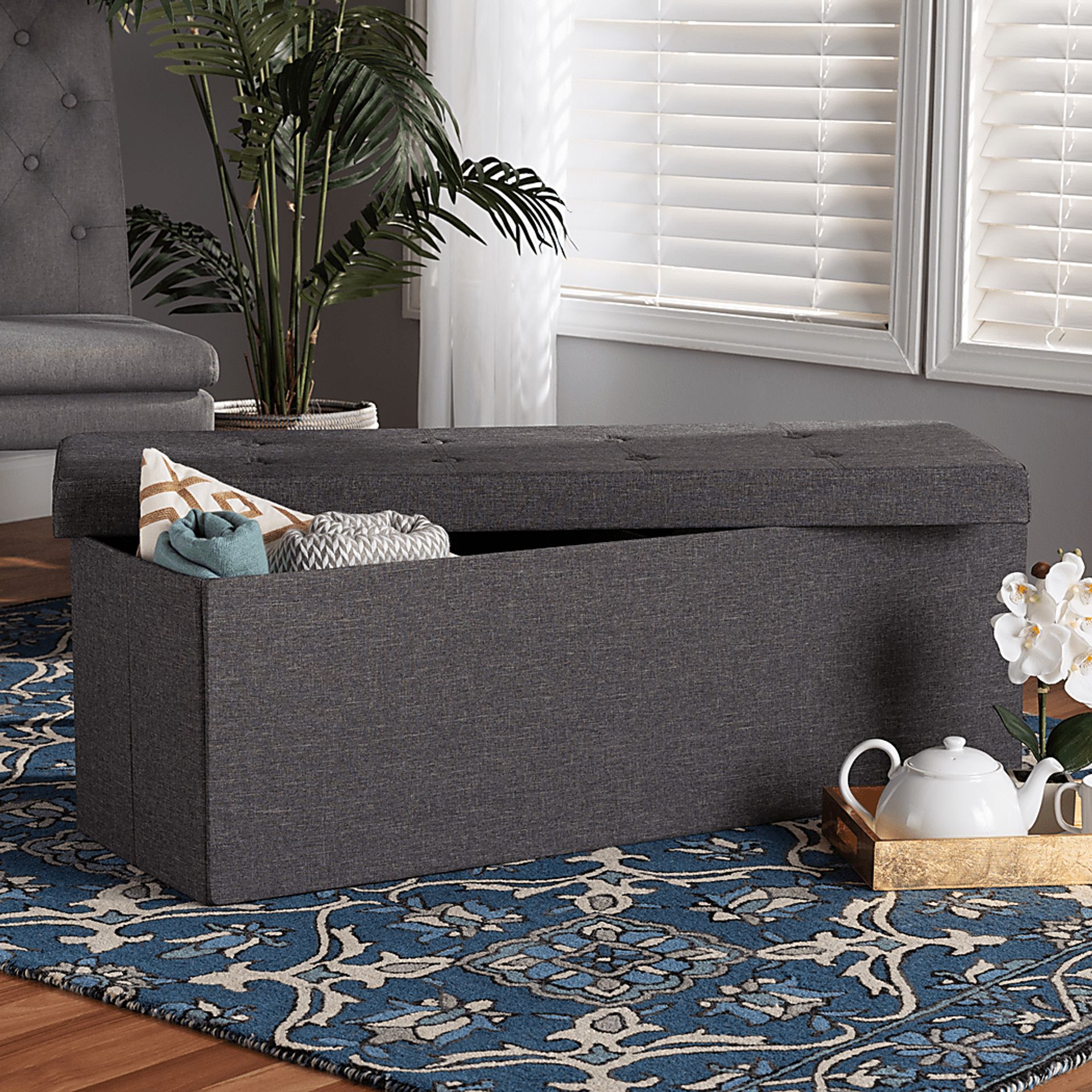 Anahita Dark Gray Ottoman - Image 7