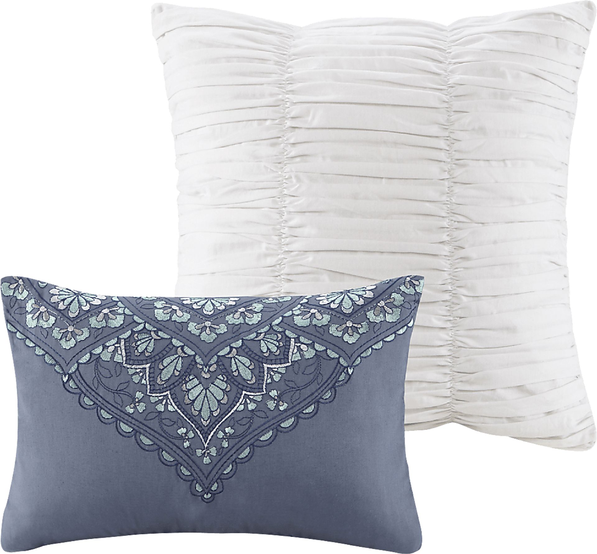 Analeah Blue 7 Pc Queen Duvet Cover Set - Image 12