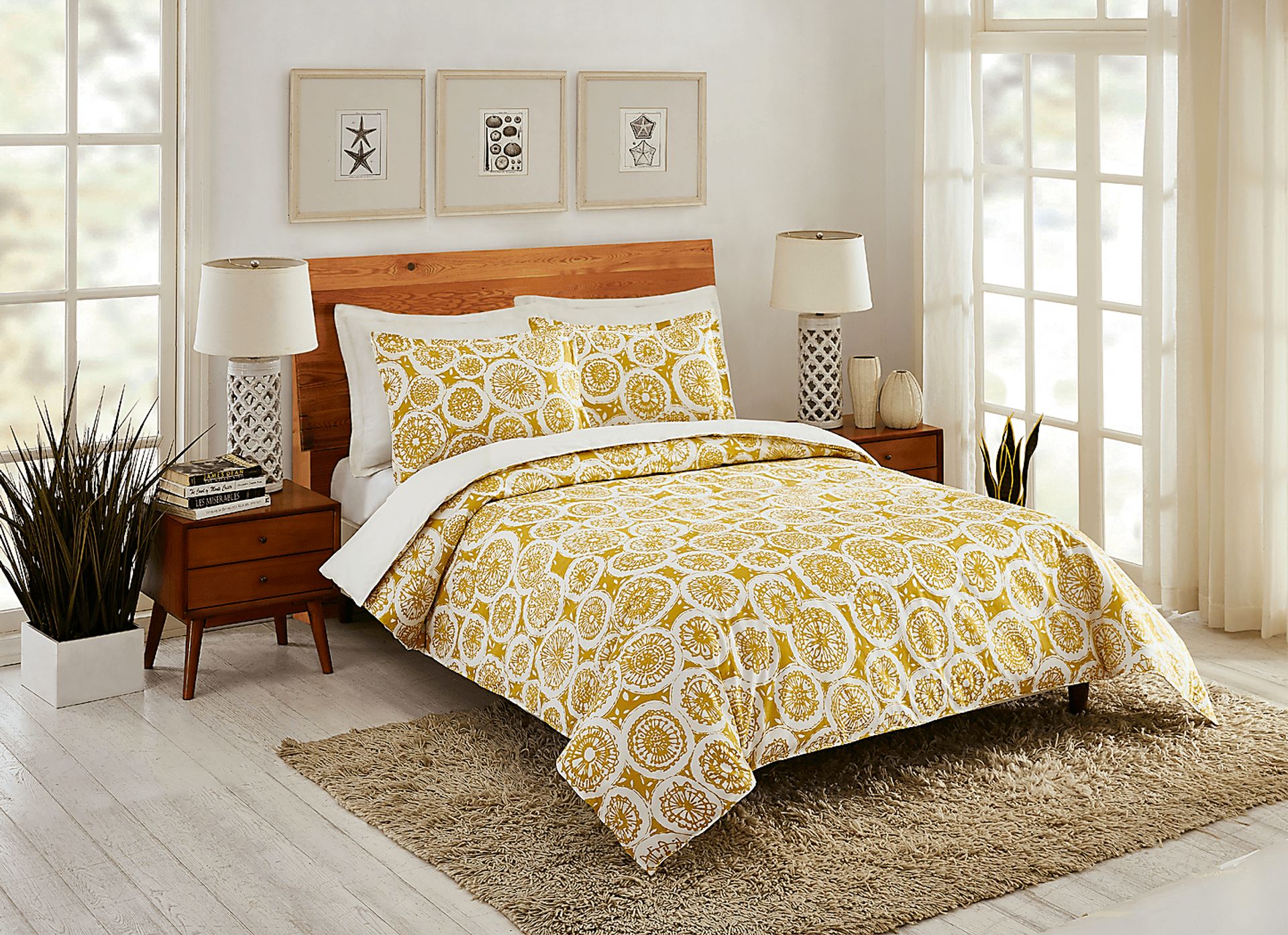 Anandale Yellow 3 Pc King Duvet Set - Image 2
