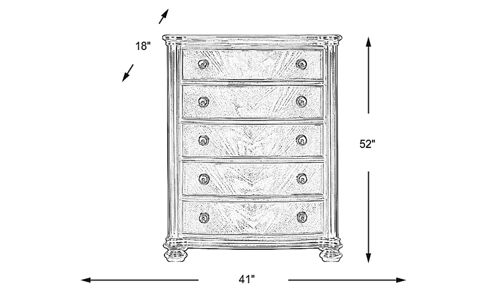 Dimension Image. Please refer to the Dimension Tab on this page for dimension details.