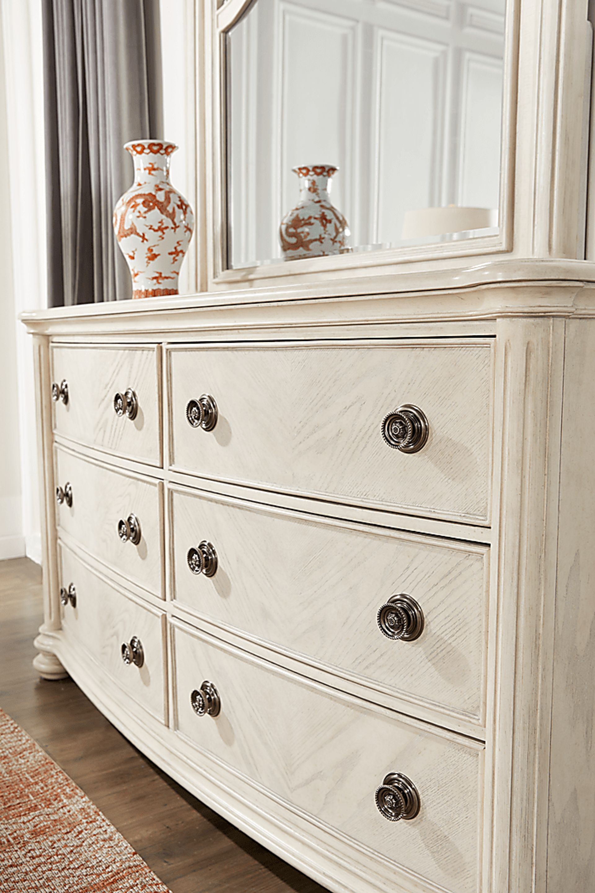 Anastasia White 7 Pc King Panel Bedroom with Storage - Image 5