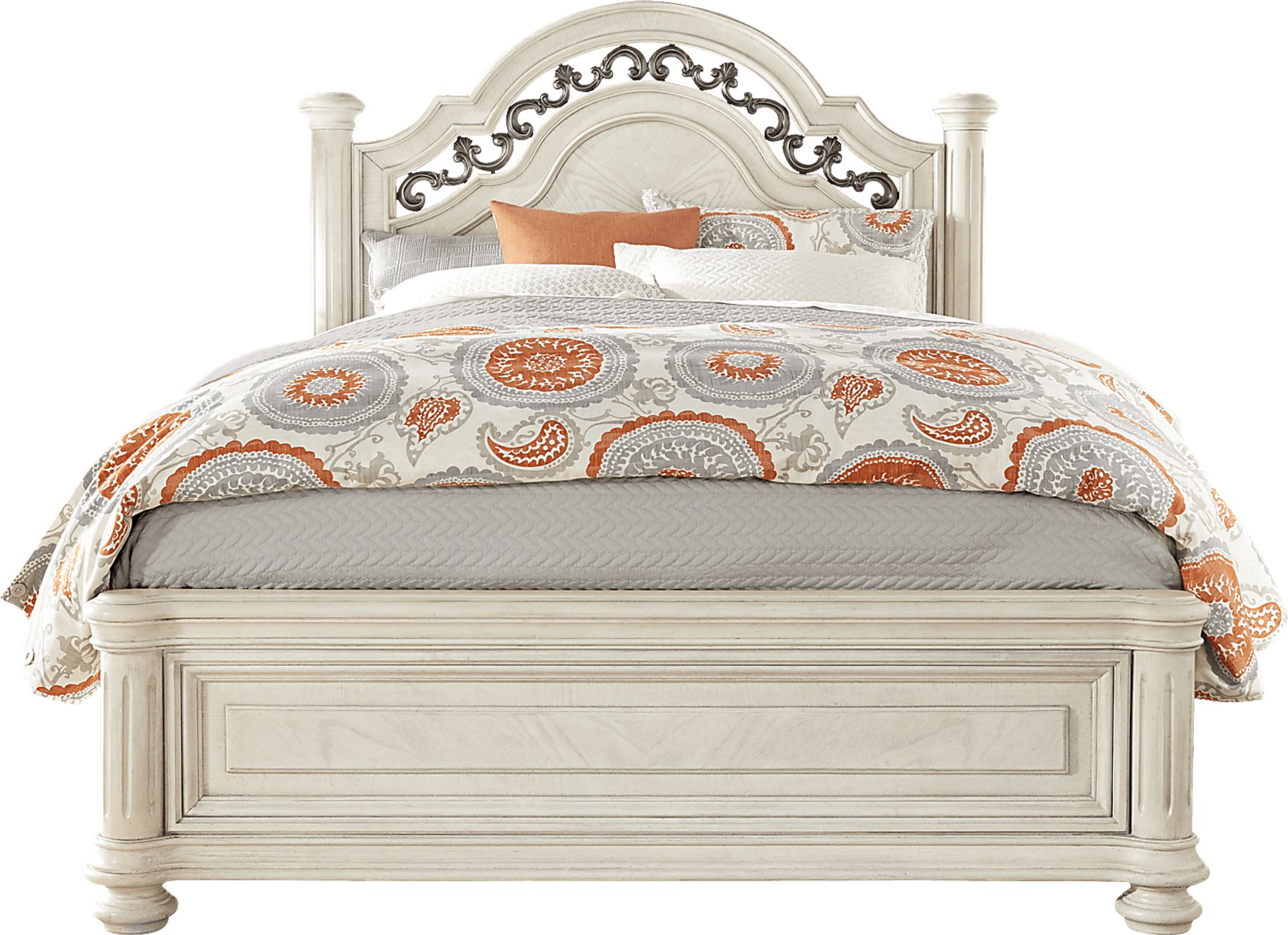 Anastasia White 3 Pc King Panel Bed - Image 1