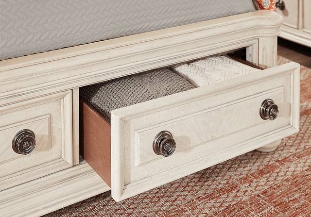 Anastasia White 7 Pc King Panel Bedroom with Storage - Thumbnail - Image 3