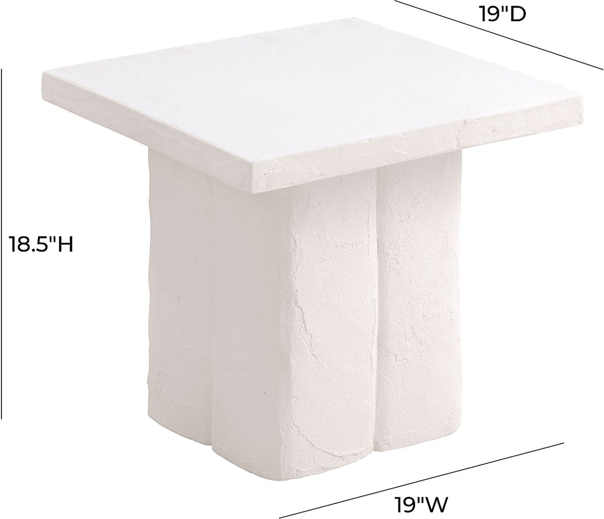 Anayla White Side Table