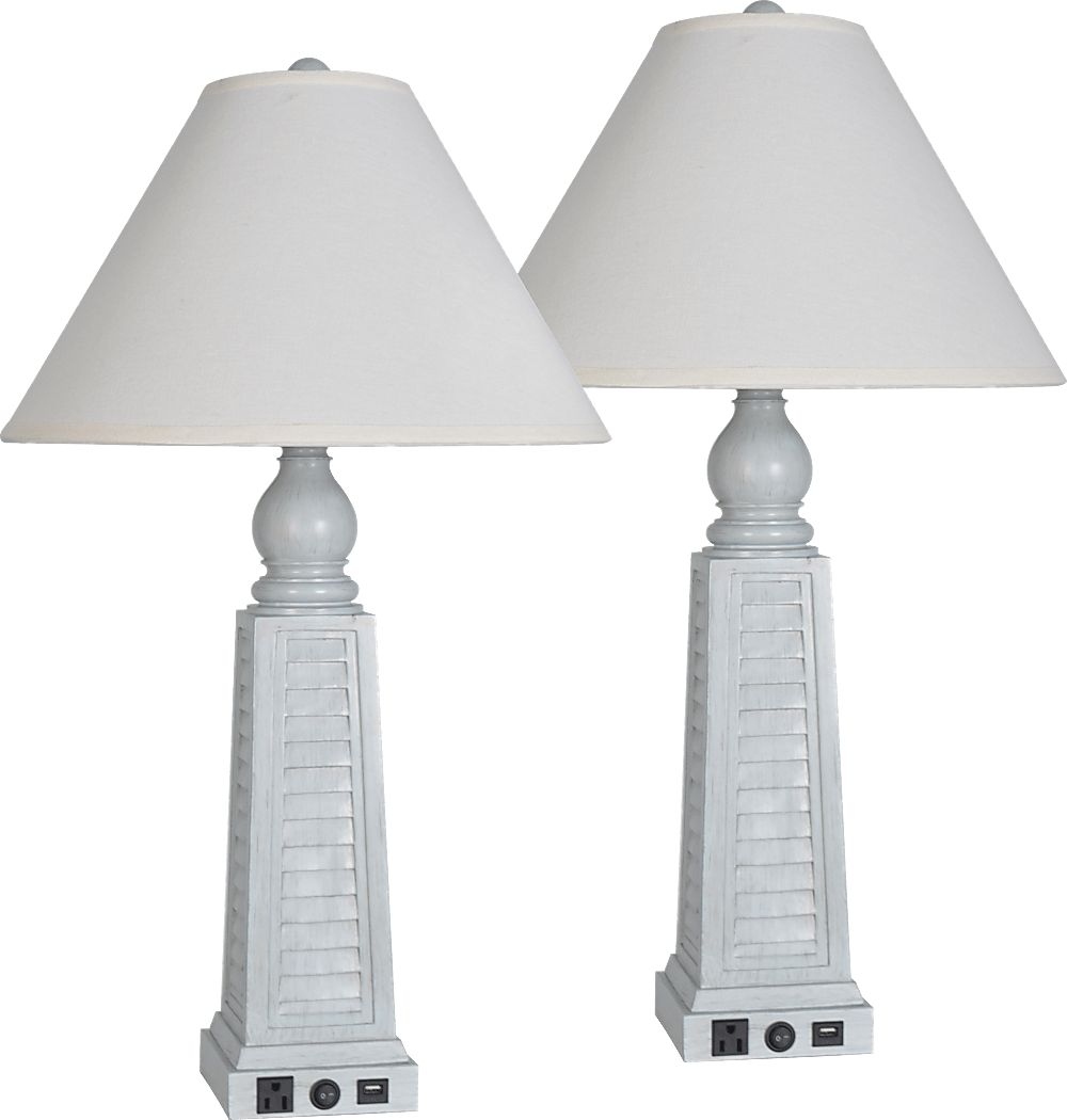 Anchor Lane Blue Table Lamps, Set of 2