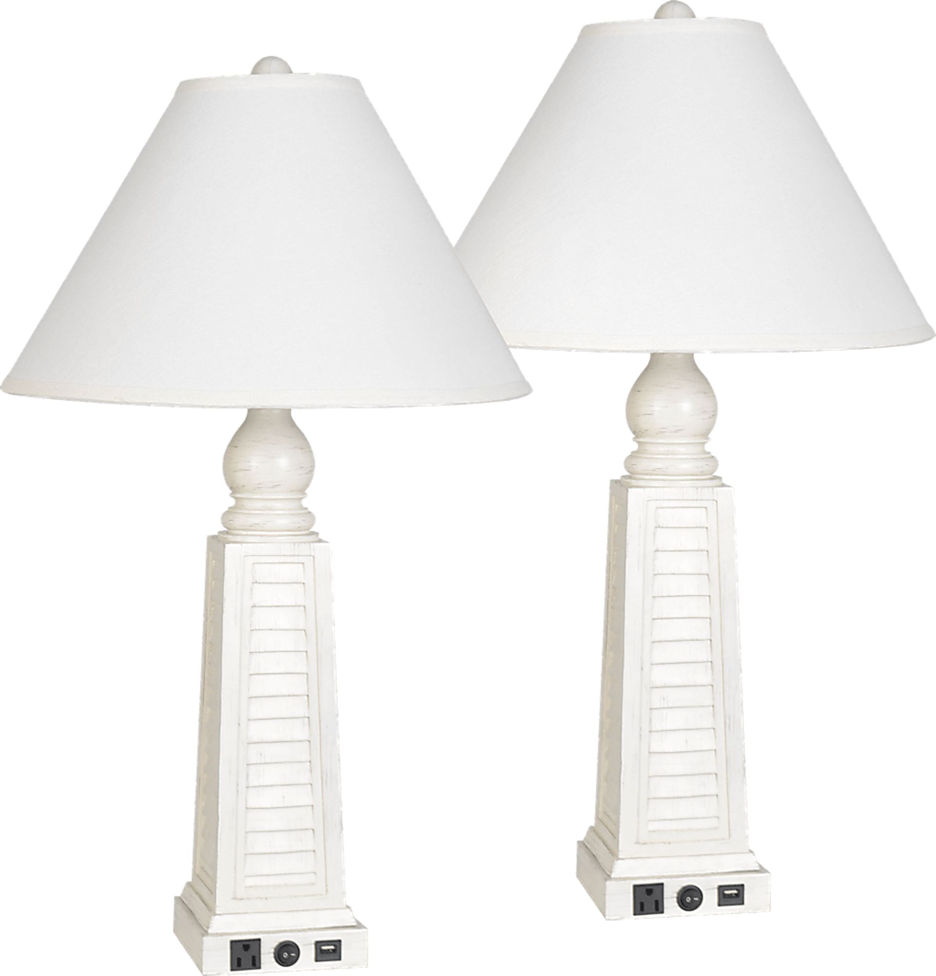 Anchor Lane White Table Lamps, Set of 2 - Image 1