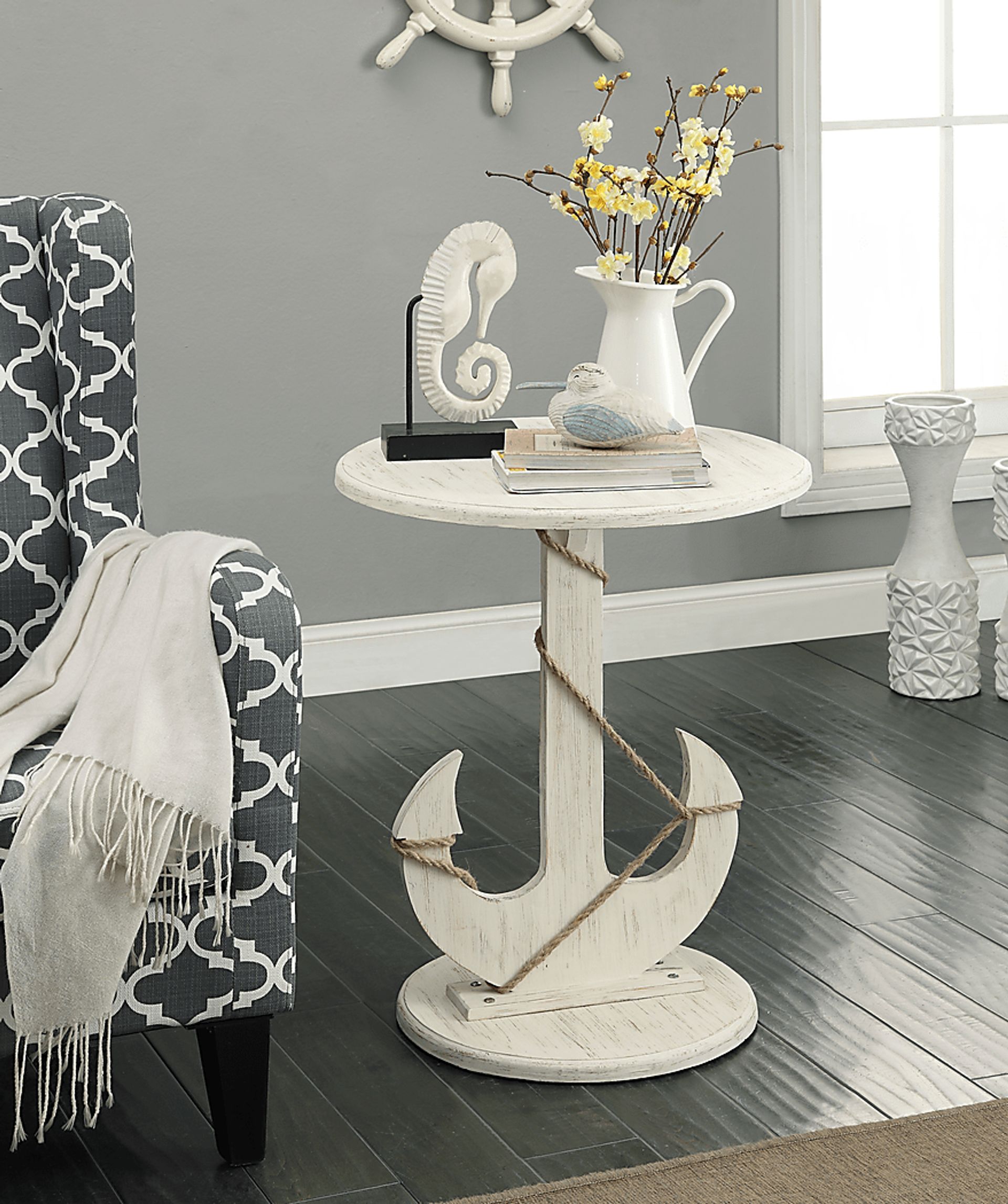 Anchors Away White Accent Table - Image 2