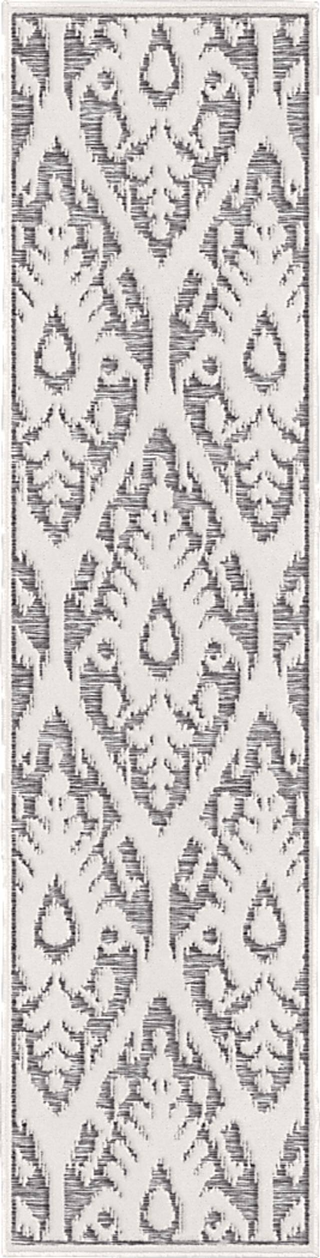 Andena Gray 1'11 x 7'6 Indoor/Outdoor Runner Rug - Thumbnail - Image 1