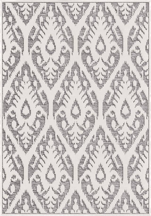 Andena Gray 7'9 x 10'10 Indoor/Outdoor Rug - Thumbnail - Image 1
