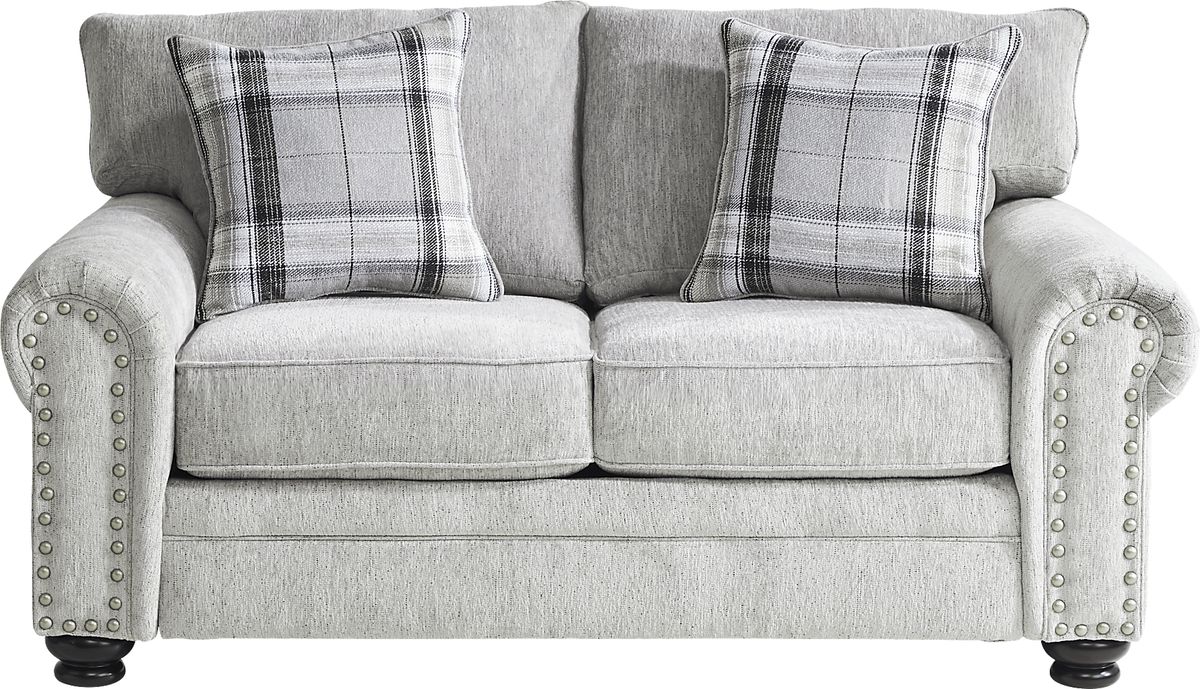 Andrina Avenue 2 Pc Gray Chenille Fabric Living Room Set With Sofa ...