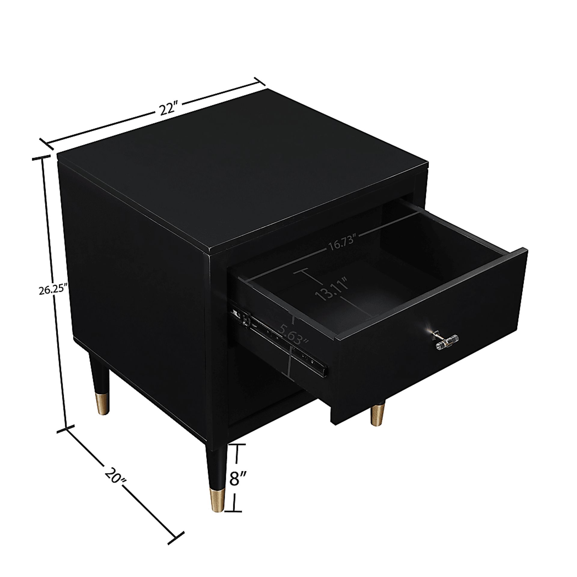 Andring Black Nightstand - Image 12