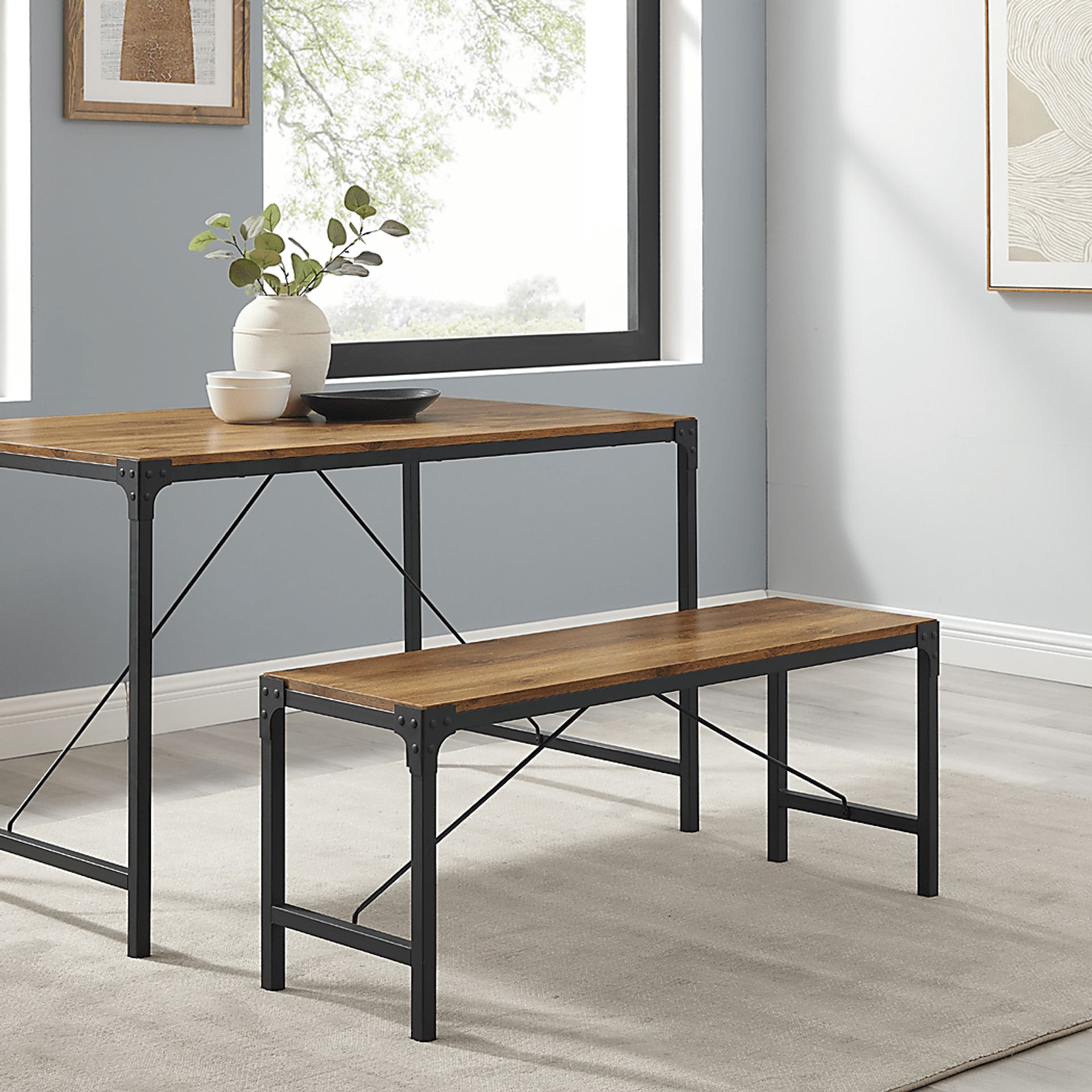 Aneglor Brown Dining Bench - Image 2