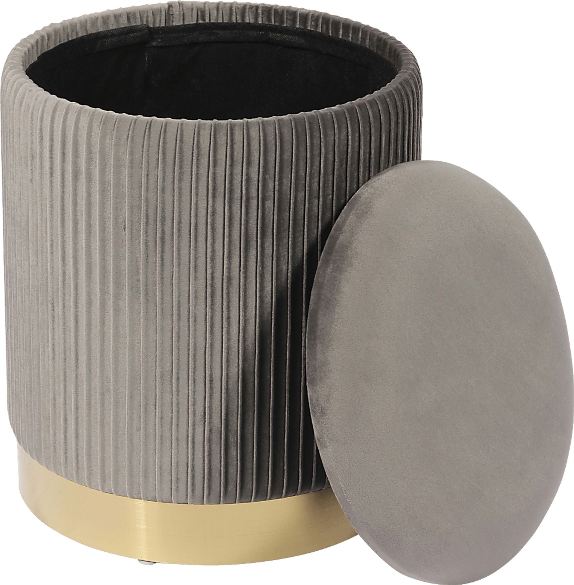 Anellar Gray Storage Ottoman - Image 2