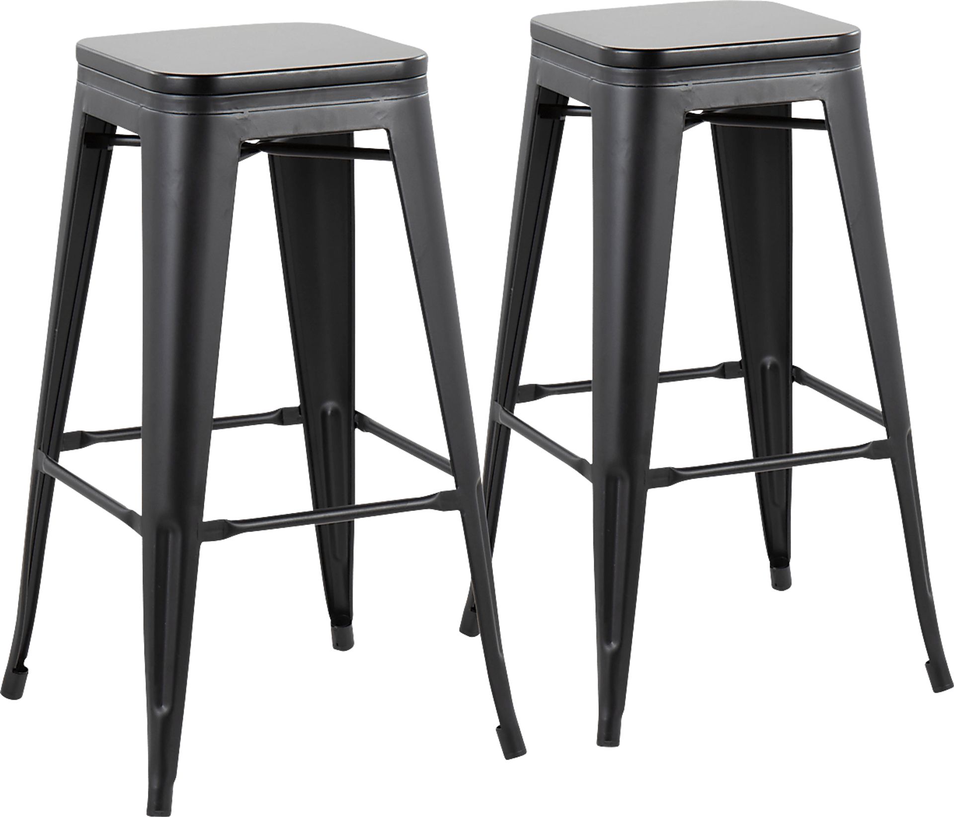 Aneolo I Black Barstool, Set of 2 - Image 1
