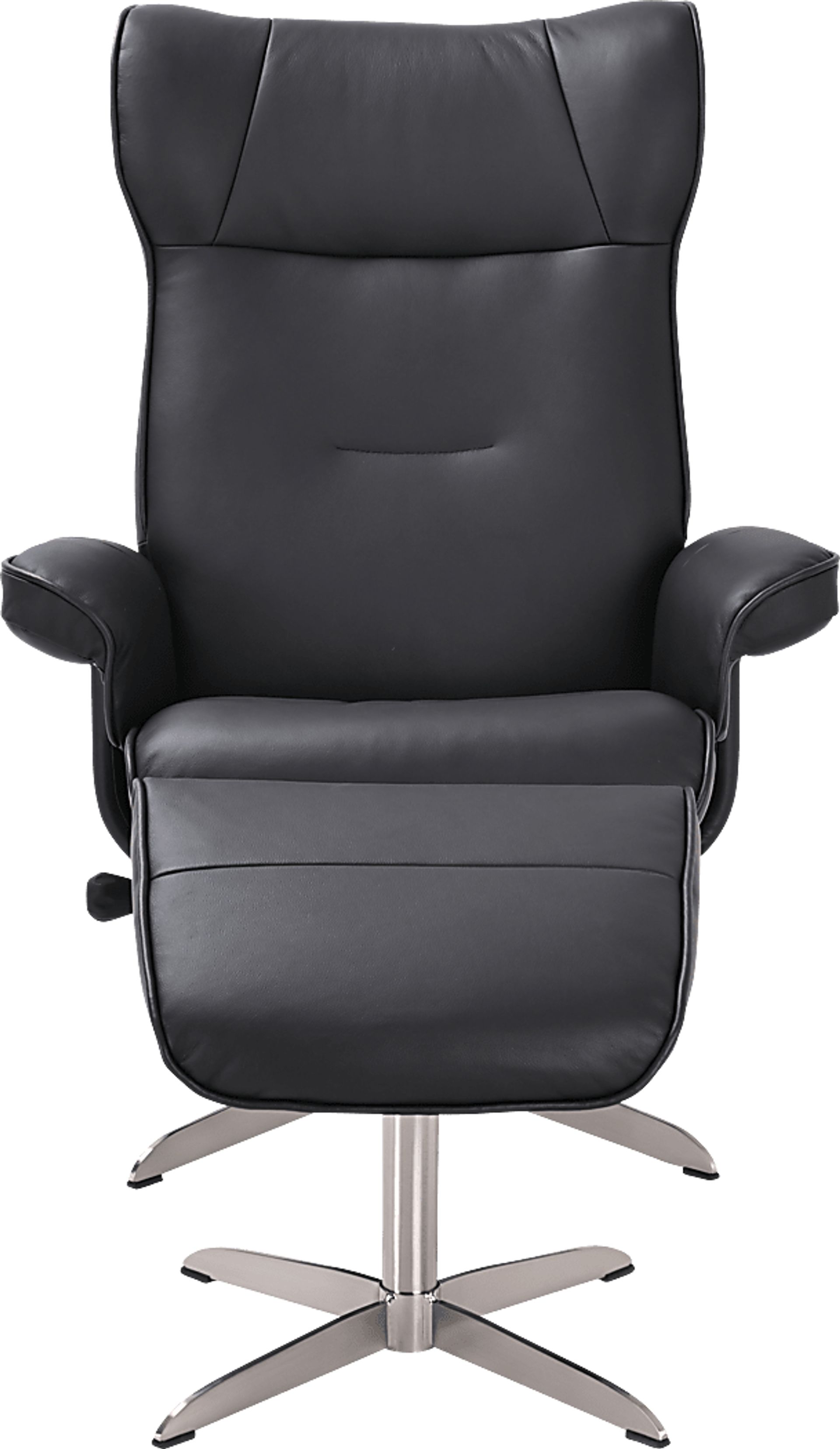 Aneoura Black Recliner and Ottoman - Image 3
