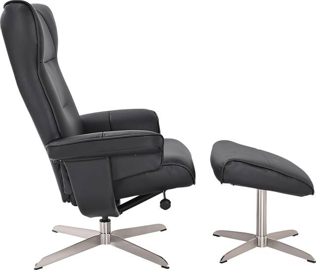 Aneoura Black Recliner and Ottoman - Thumbnail - Image 4