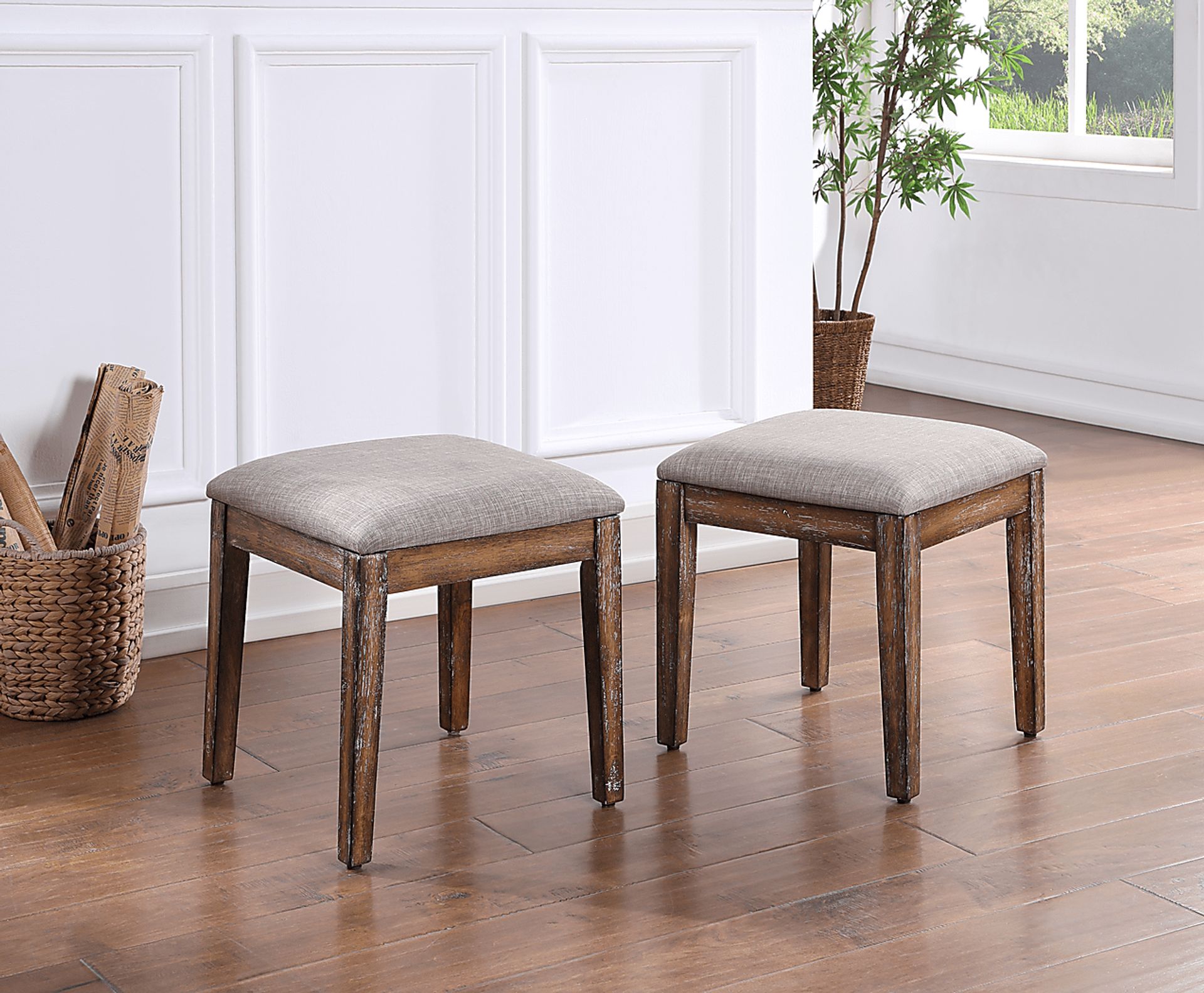 Aneran Brown Accent Stools, Set of 2 - Image 4