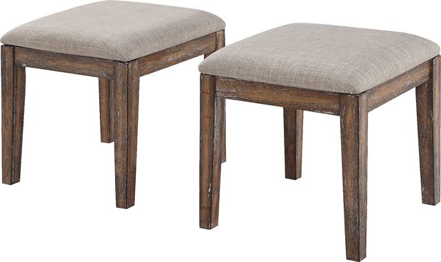 Aneran Brown Accent Stools, Set of 2 - Thumbnail - Image 1