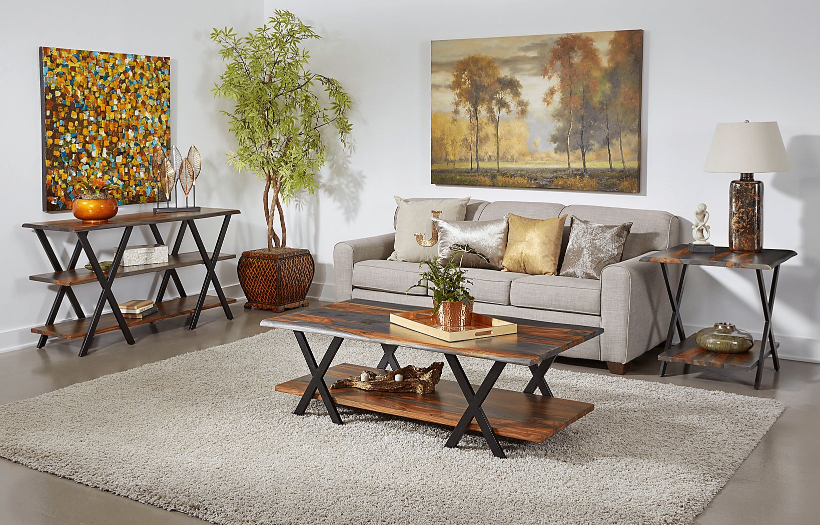 Angelan Brown Dark Wood Sofa Table | Rooms to Go