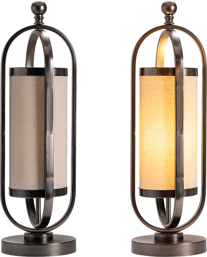 Angelbay Gunmetal Table Lamps, Set of 2