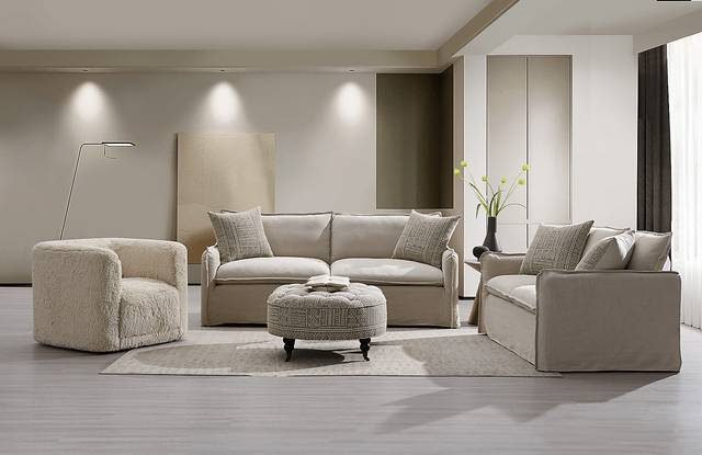 Angelfisha Beige Swivel Accent Chair - Thumbnail - Image 2