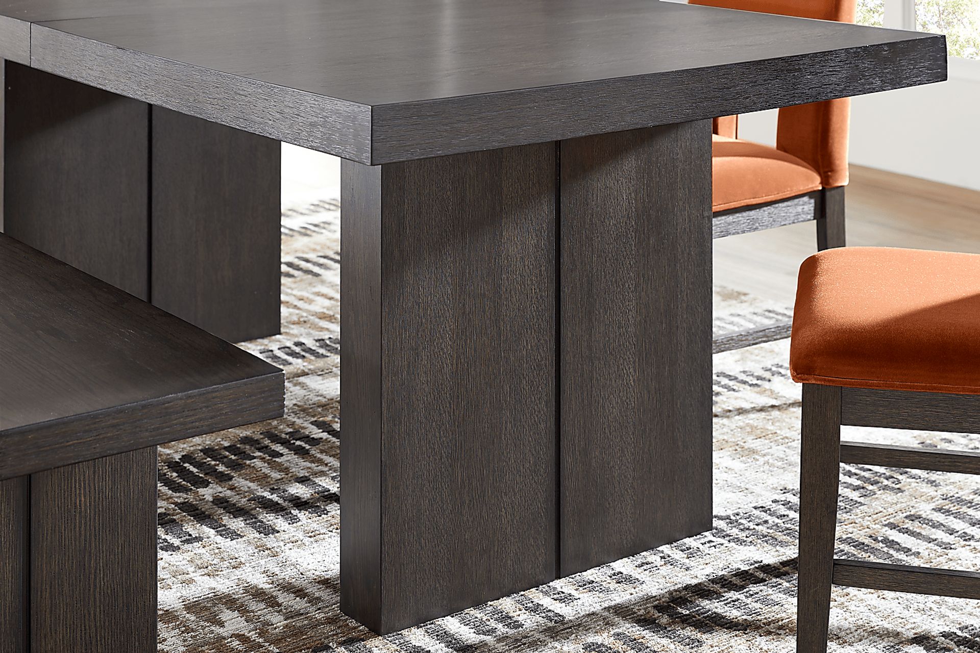 Angelica Brown 5 Pc Dining Room with Mink Side Chairs - Image 4