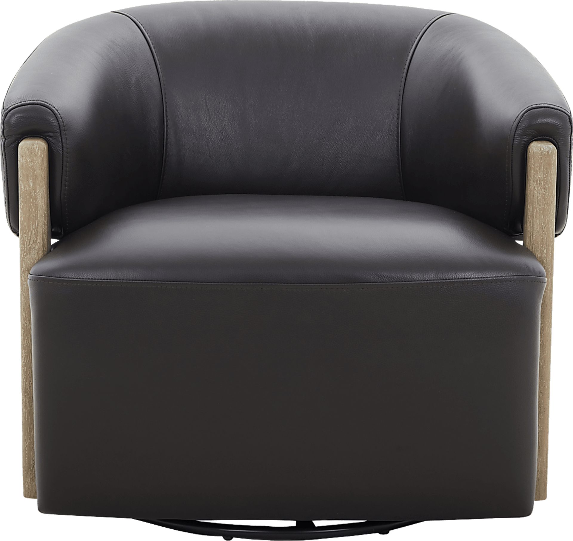 Angelini Brown Leather Swivel Chair - Image 2