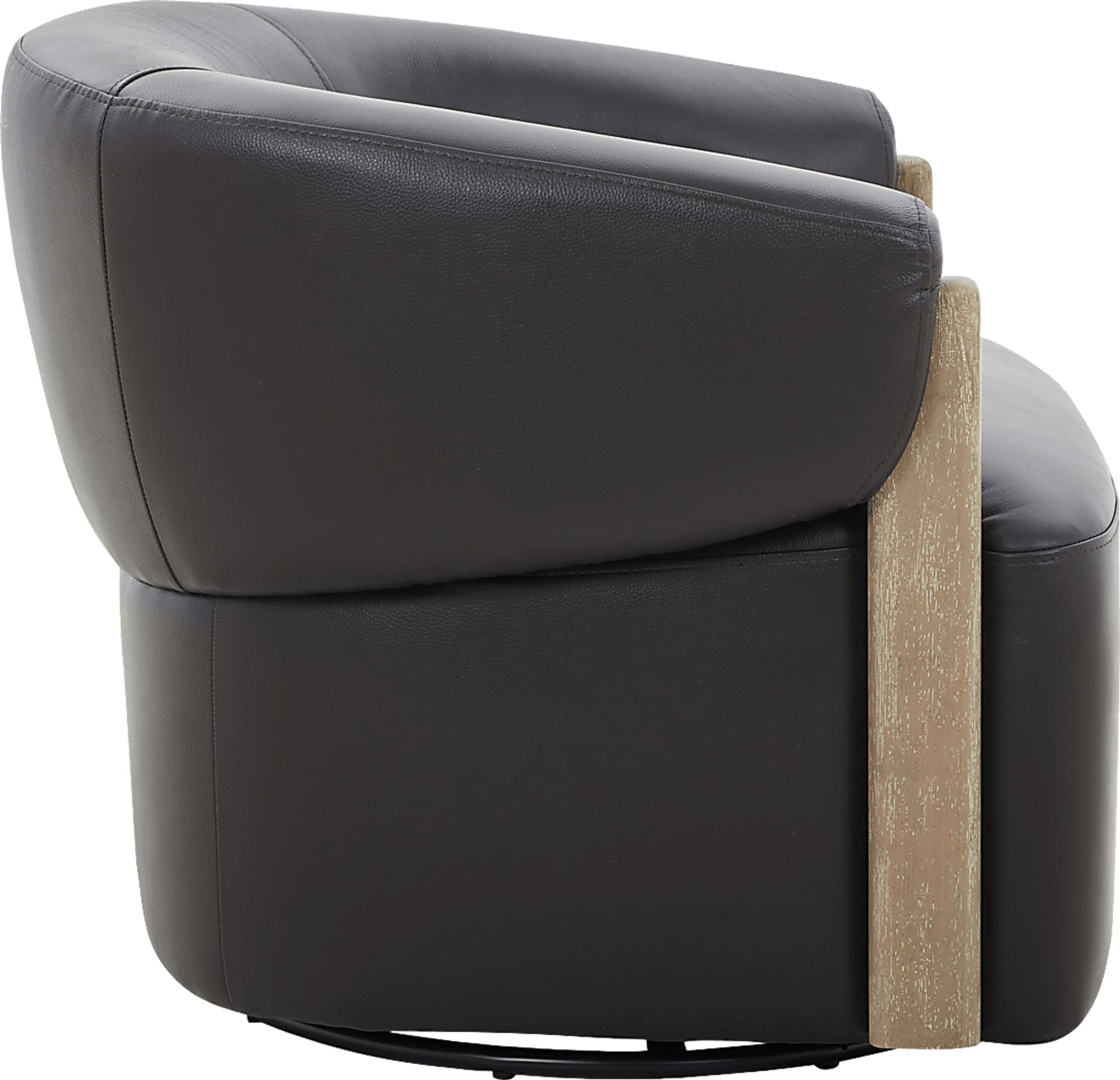 Angelini Brown Leather Swivel Chair - Image 3