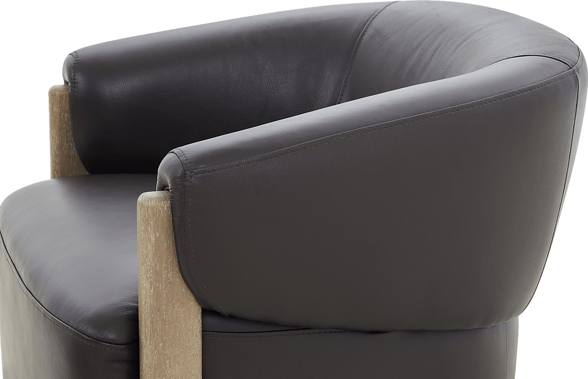 Angelini Brown Leather Swivel Chair - Image 4