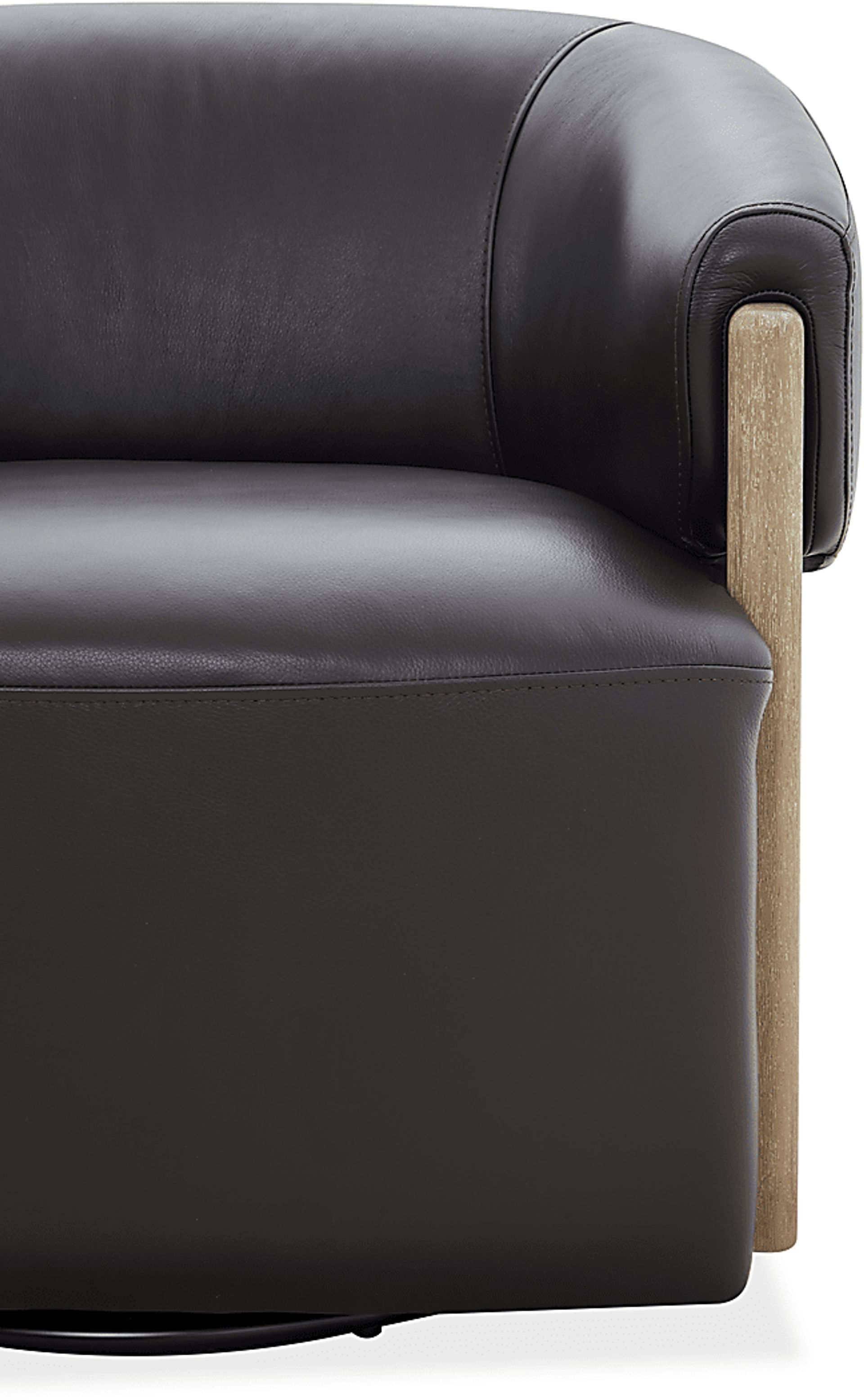 Angelini Brown Leather Swivel Chair - Image 5