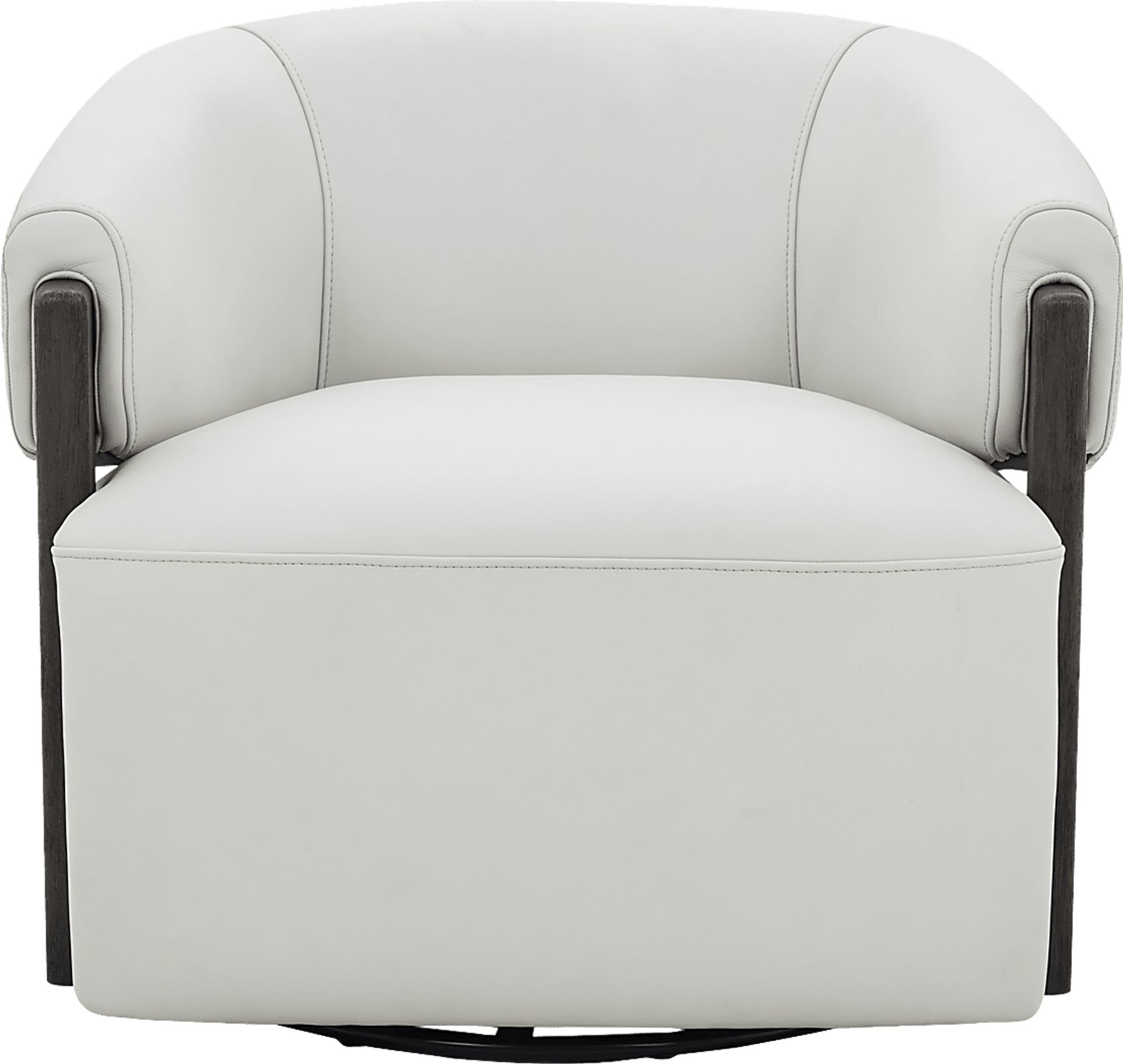 Angelini Ivory Leather Swivel Chair - Image 2