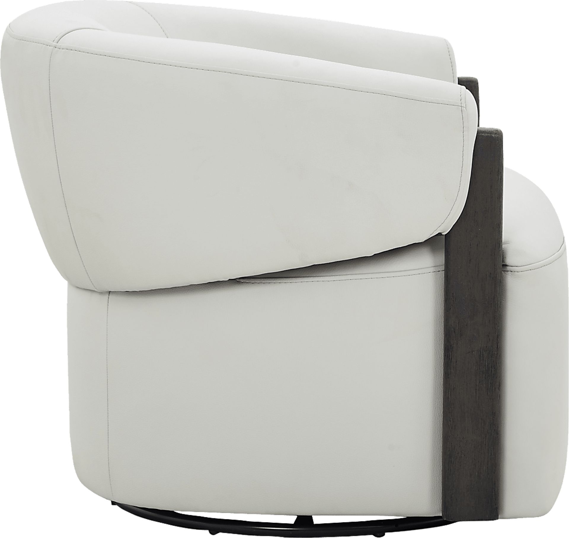 Angelini Ivory Leather Swivel Chair - Image 3