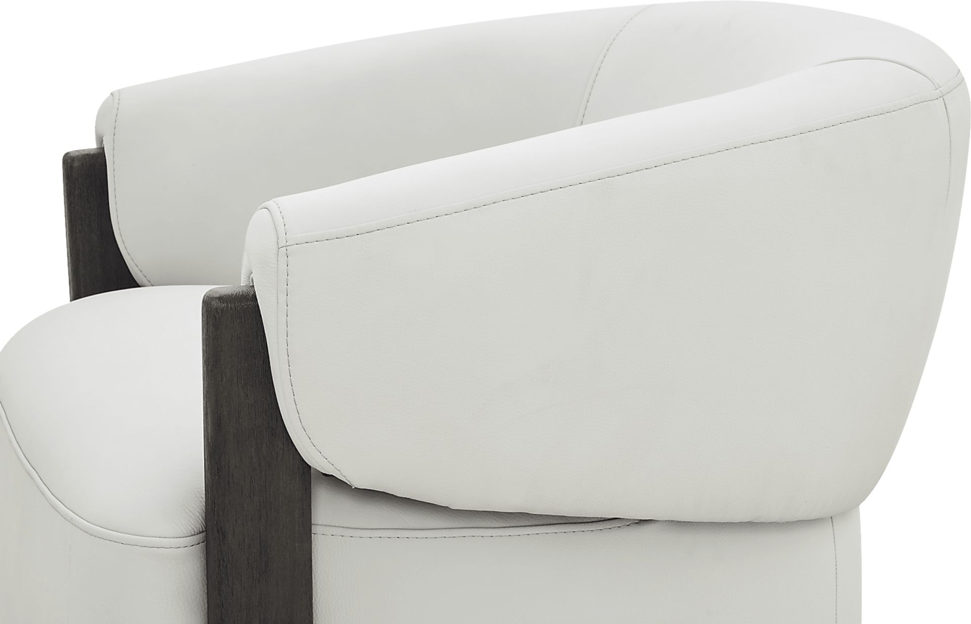 Angelini Ivory Leather Swivel Chair - Image 4