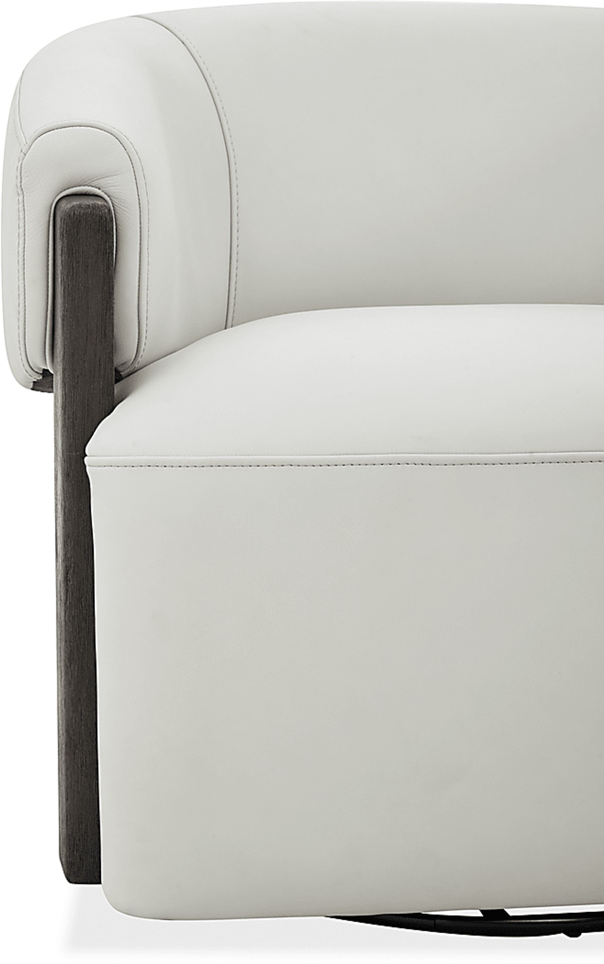 Angelini Ivory Leather Swivel Chair - Image 5