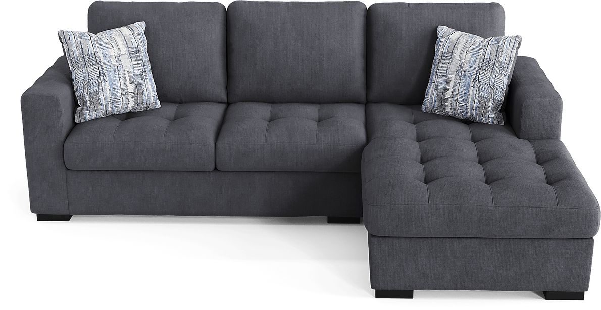 Angelino Heights Blue 2 Pc Sleeper Sectional Rooms To Go