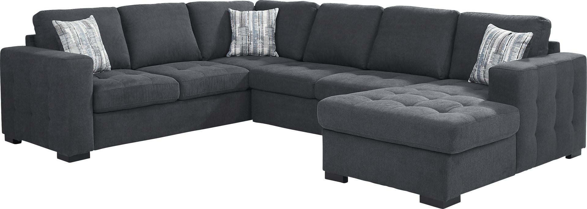 Angelino Heights Blue 3 Pc Sleeper Sectional - Image 3